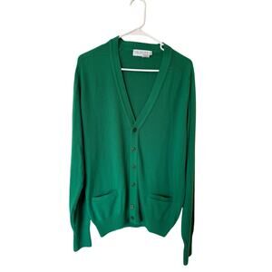 Talbott Long Sleeve Button Front Cardigan Knit Sweater Green Women's Size Large